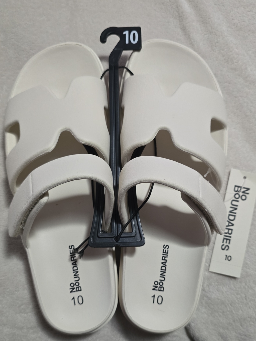 No Boundaries White Slide Sandals